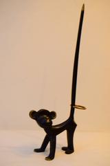 Walter Bosse Brass Monkey Figurine Pretzel Holder, Ring Holder