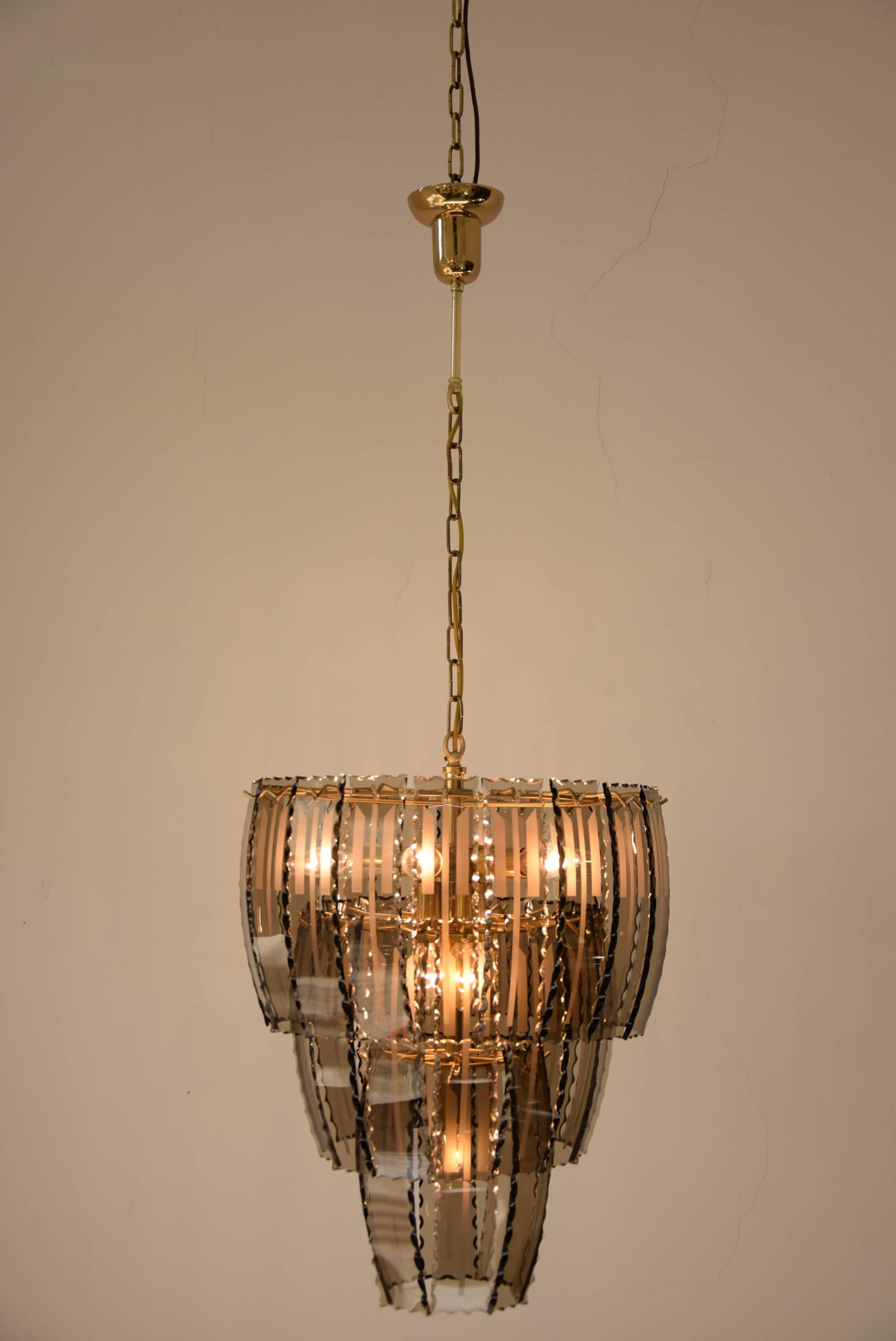 smoky glass chandelier