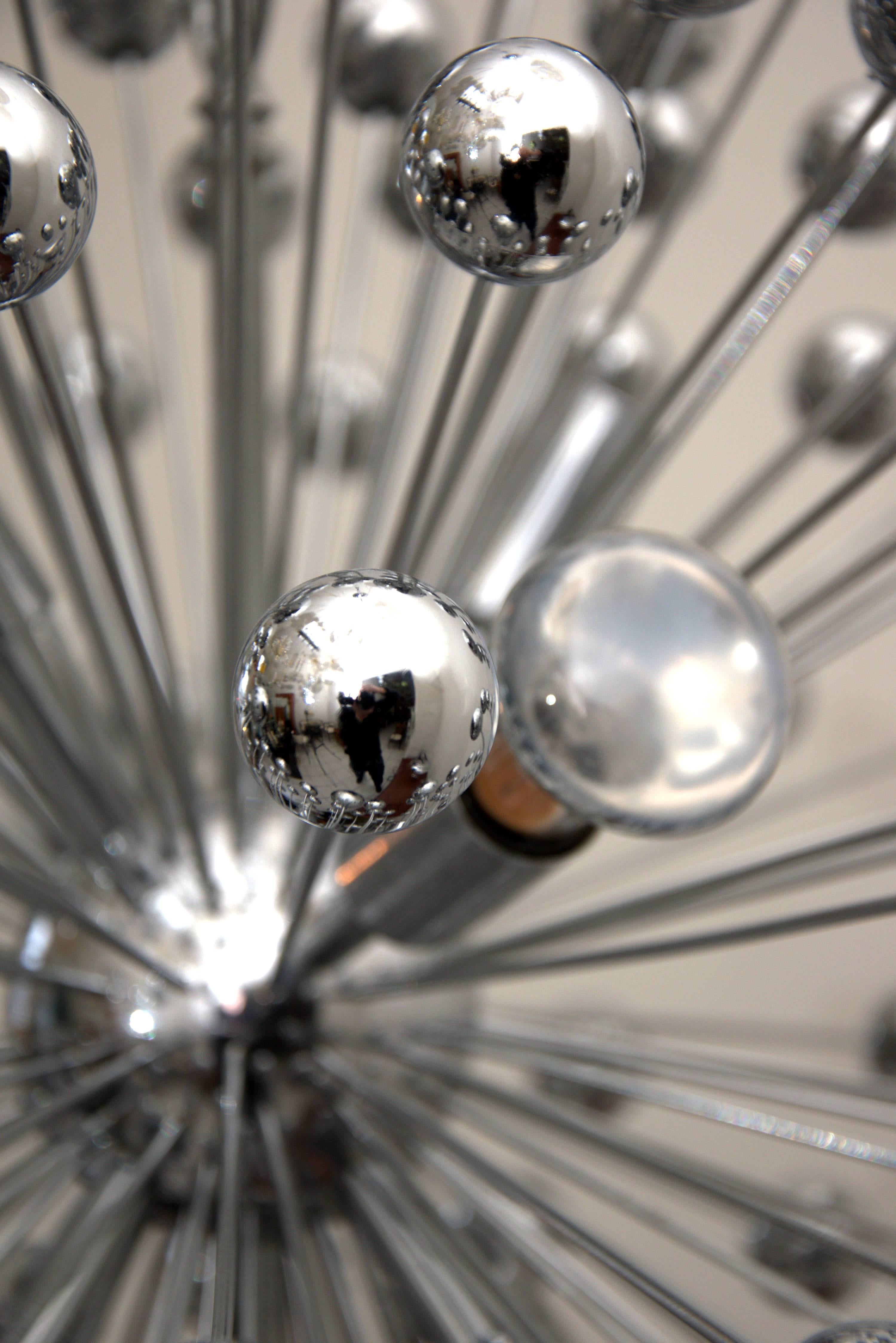 German Spectacular Chrome Sputnik Chandelier, 1960s