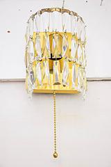 Three Wall Lamps with Cut Glass by Bakalowits