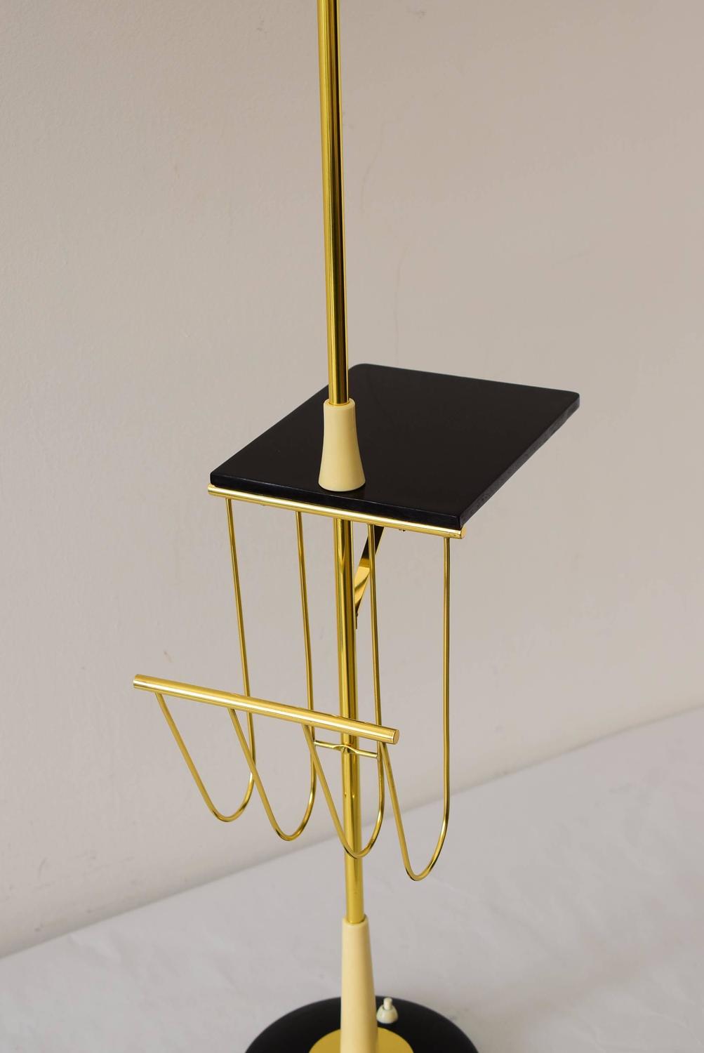 Floor Lamp with Table and Magazine Rack, circa 1950 For ...