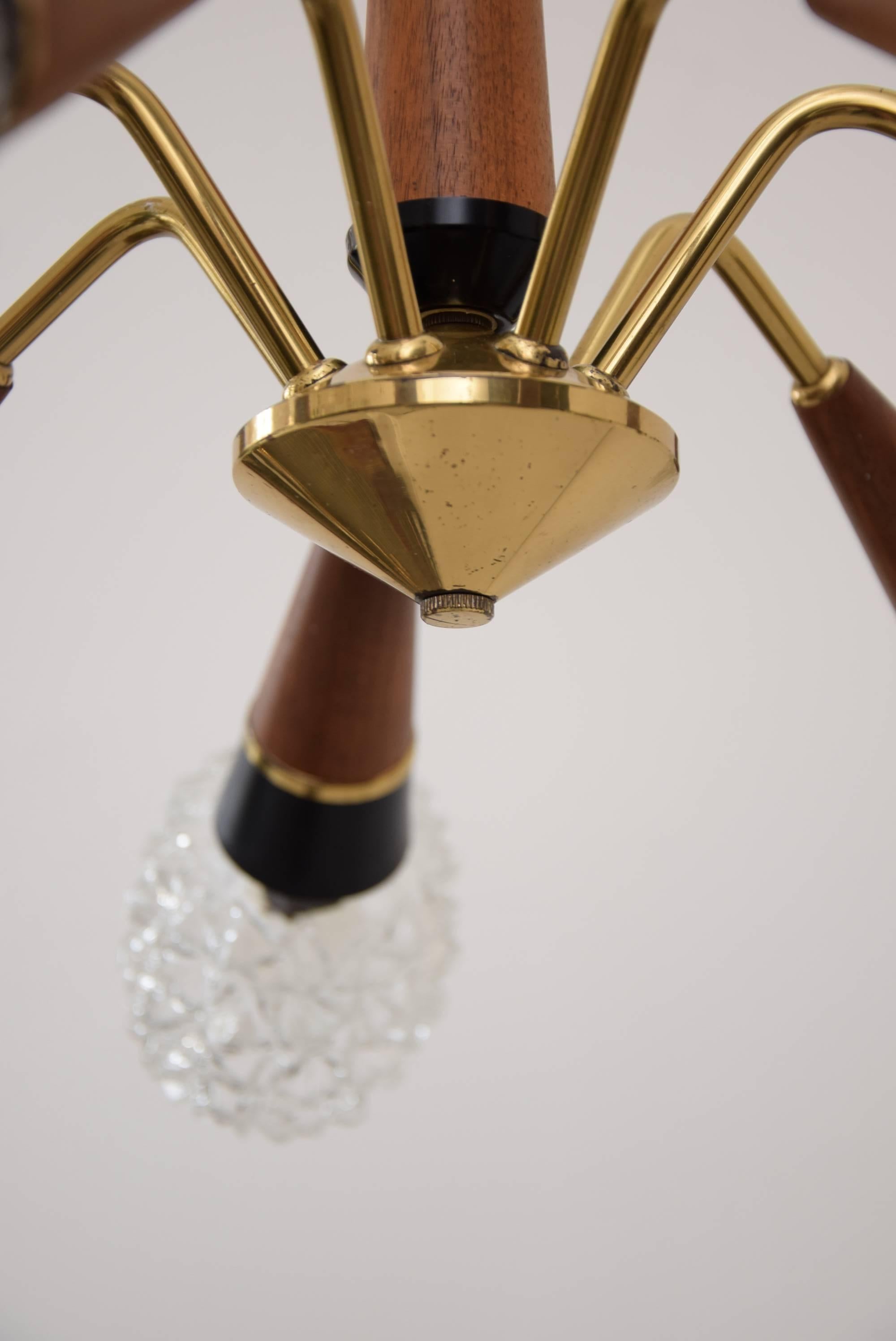 Brass Sputnik Chandelier Richard Essig Style For Sale