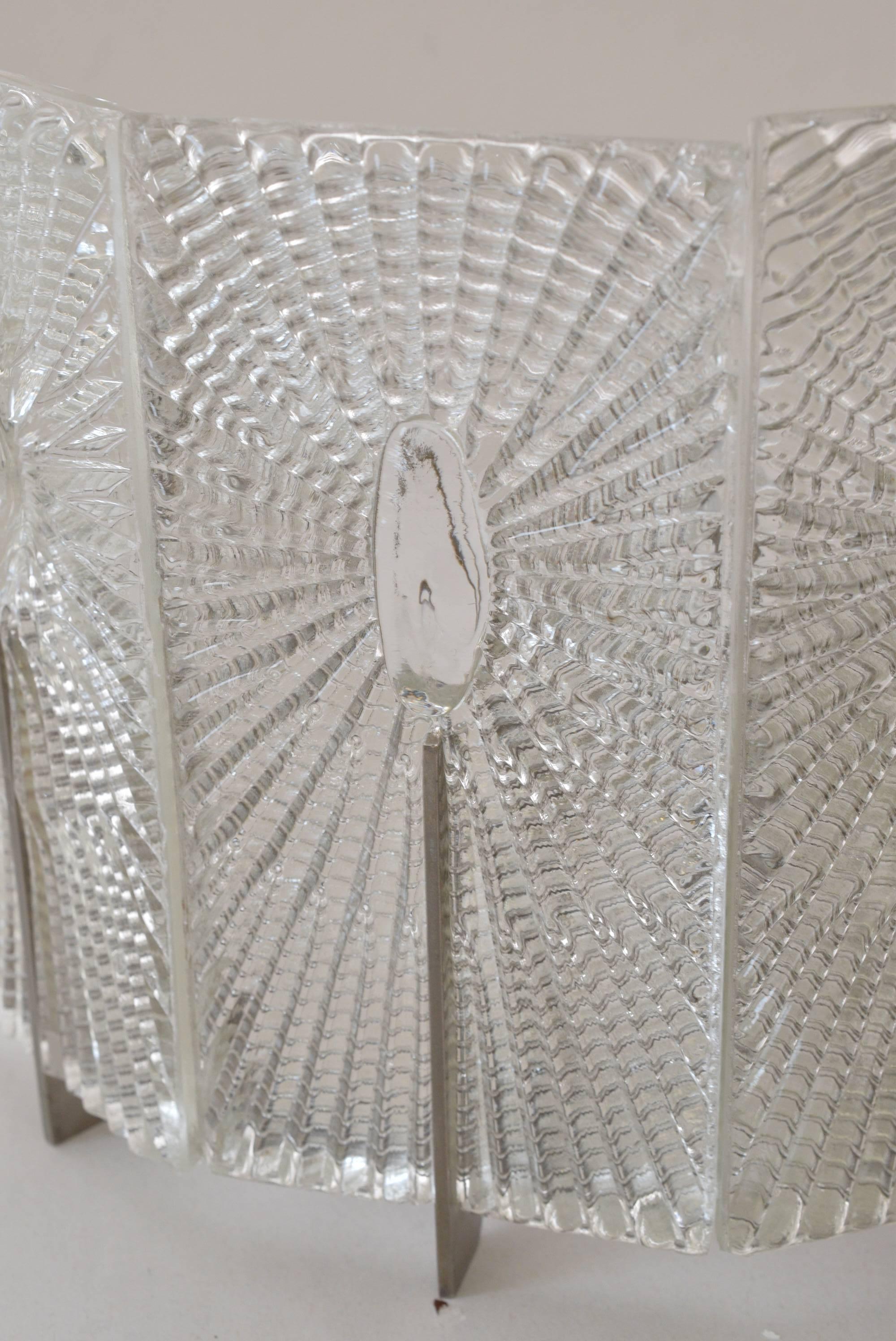 Frost Glass Wall Lamp Designed by Rupert Nikoll, Vienna, 1950 In Good Condition For Sale In Wien, AT