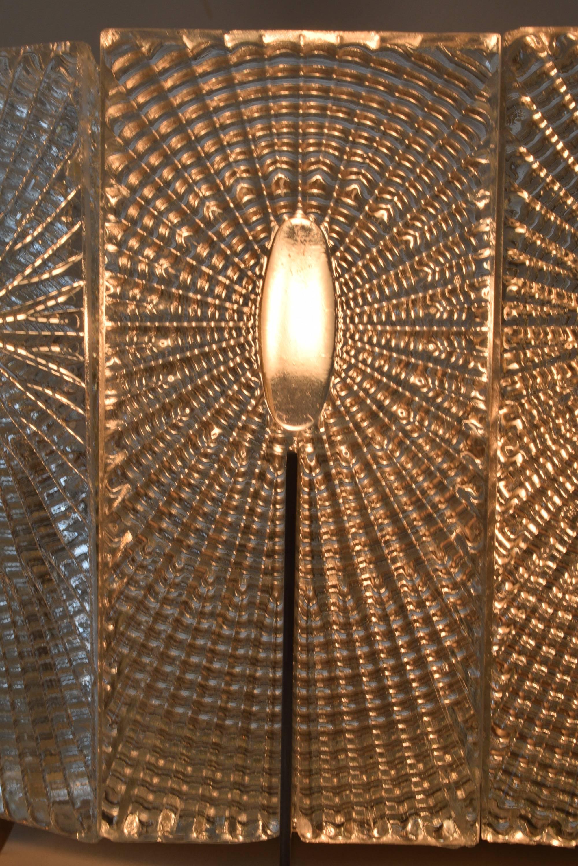 Mid-20th Century Frost Glass Wall Lamp Designed by Rupert Nikoll, Vienna, 1950 For Sale