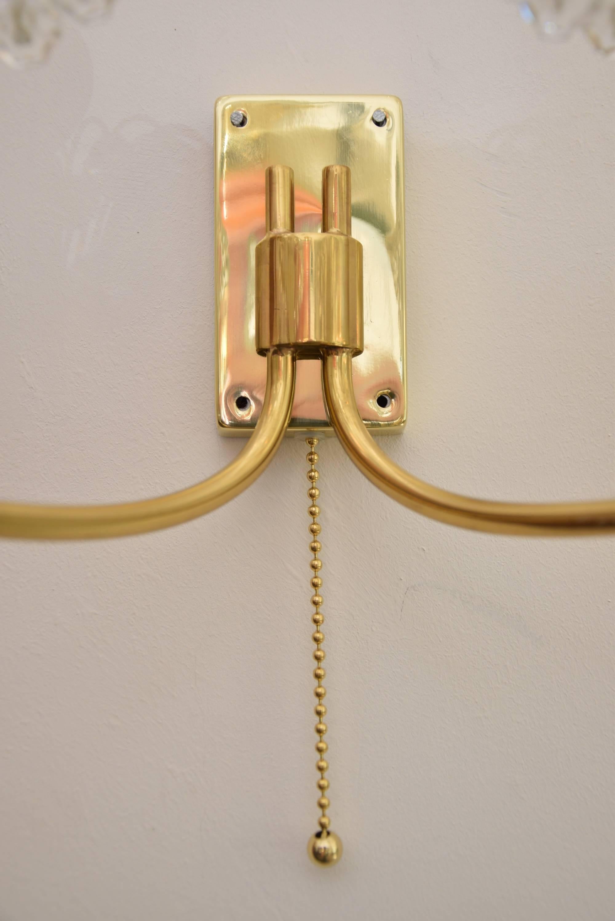 Mid-Century Modern Emil Stejnar Brass and Glass Sconces For Sale