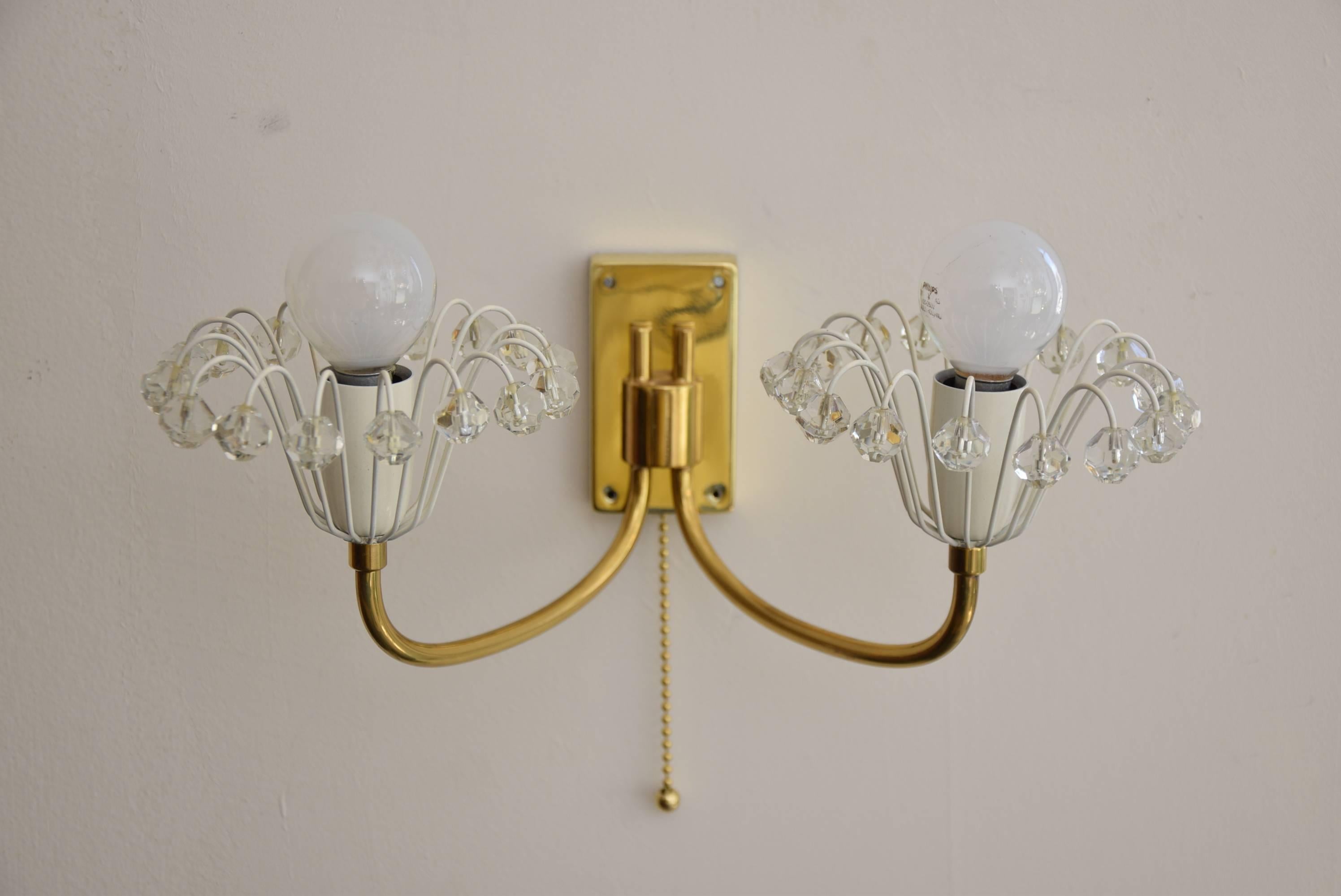 Emil Stejnar Brass and Glass Sconces In Good Condition For Sale In Wien, AT