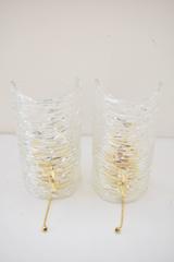 Deux appliques Kalmar en verre et laiton