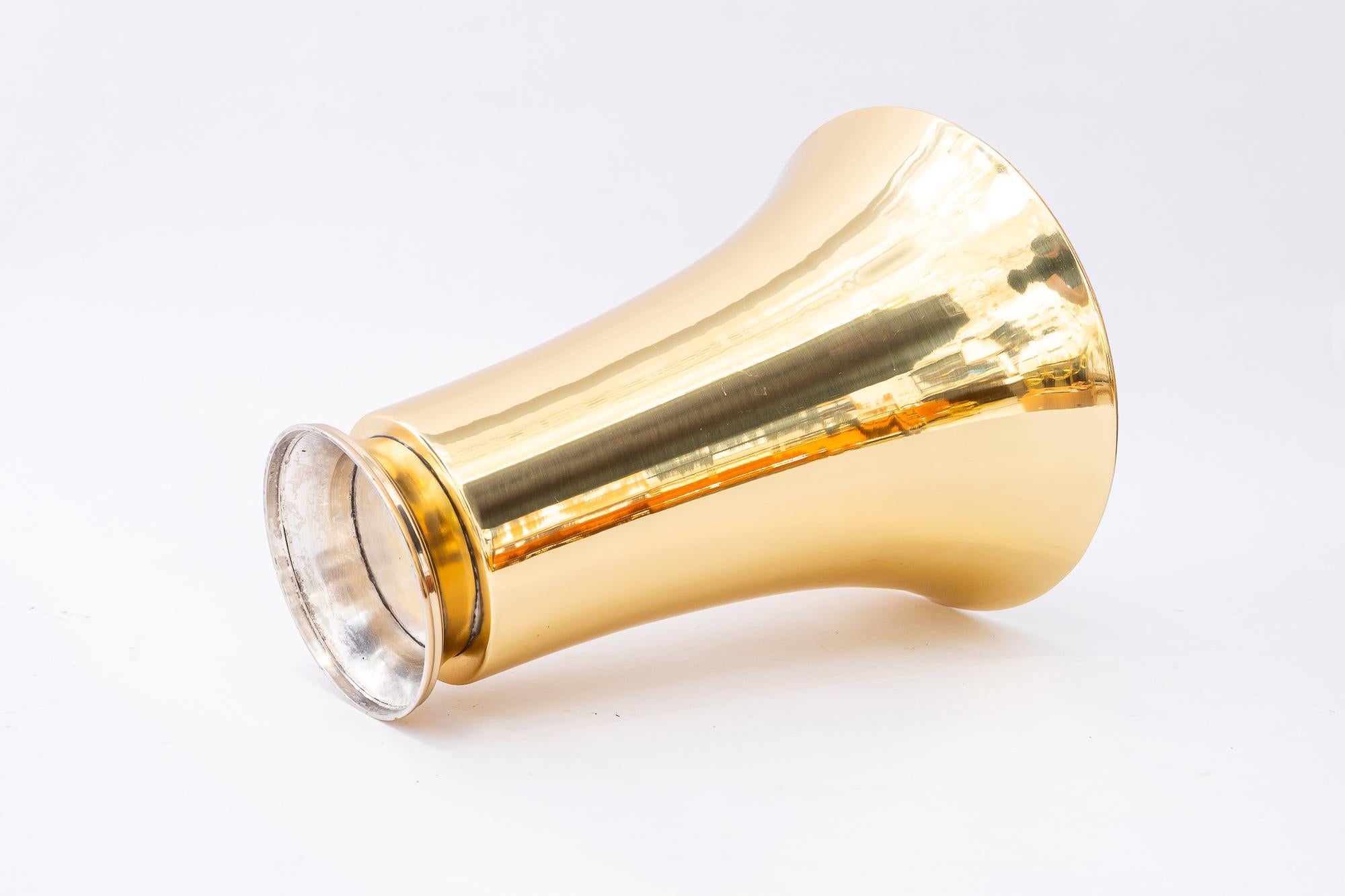 Brass Art Deco vase around 1920s For Sale