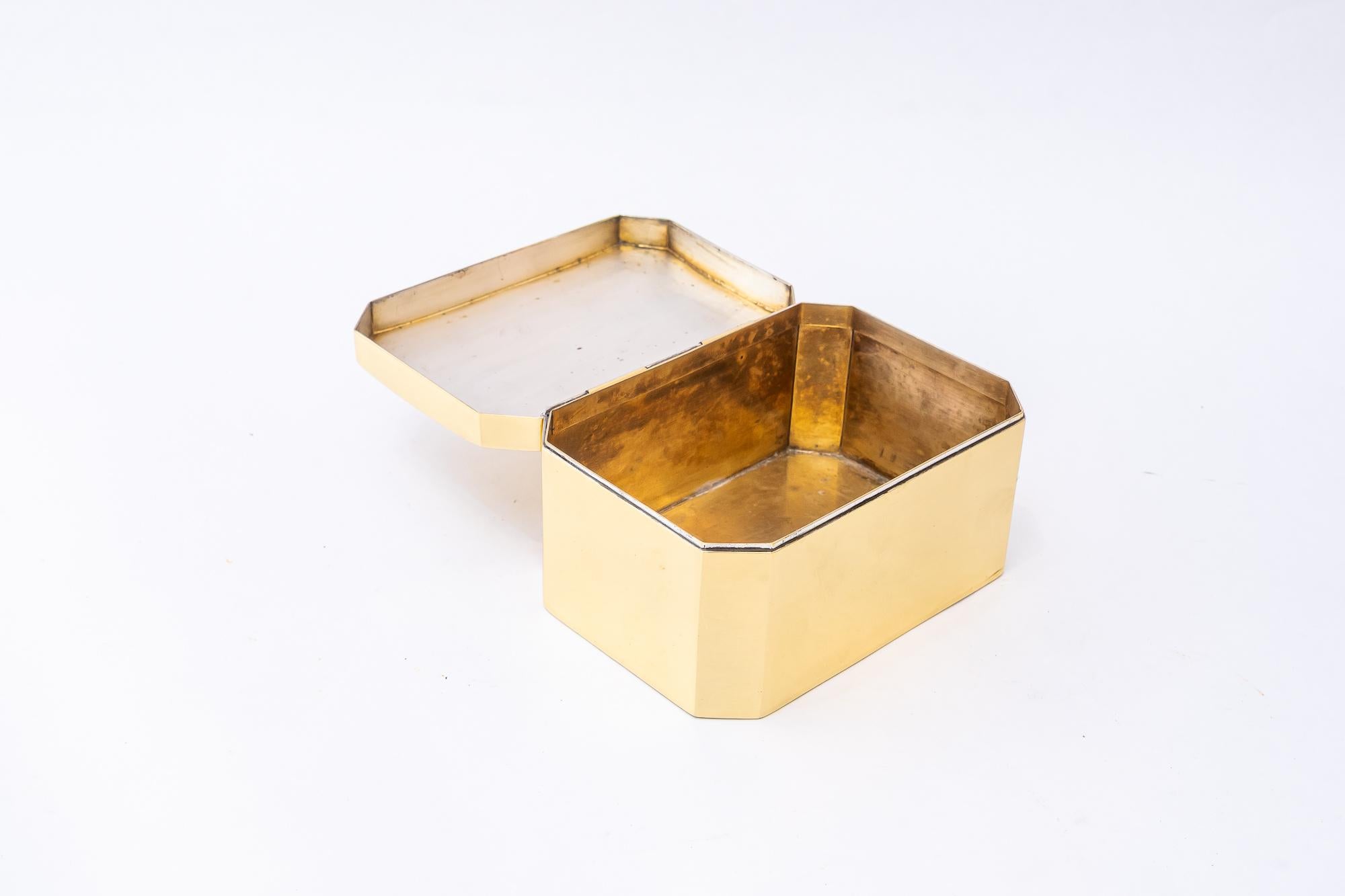 Austrian Decorative Art Deco Brass Box around 1920s For Sale