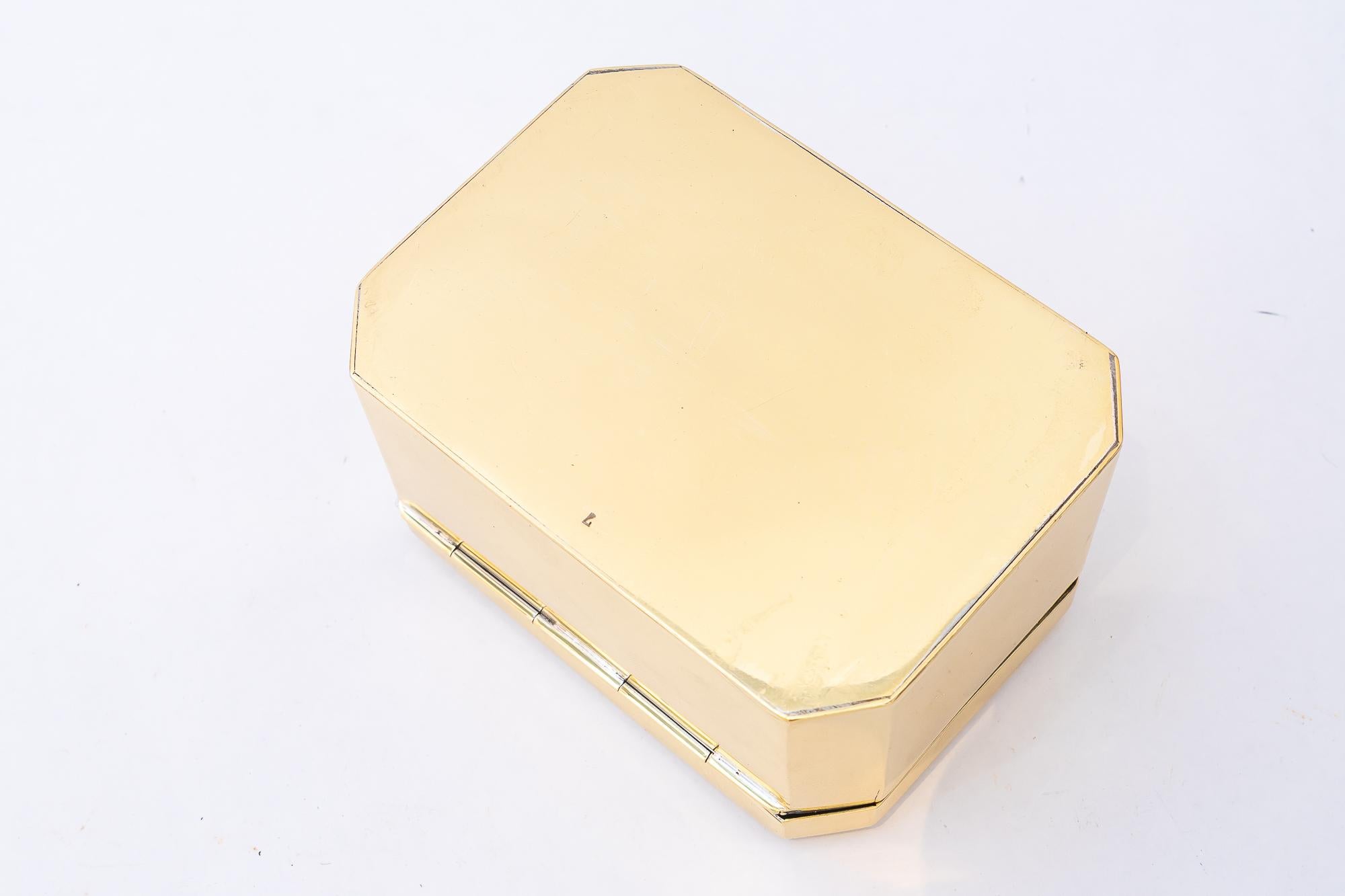 Early 20th Century Decorative Art Deco Brass Box around 1920s For Sale