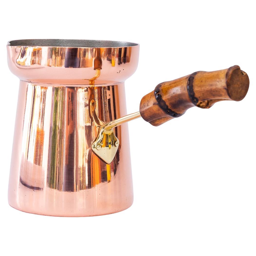 Copper can with bamboo handle vienna around 1920s For Sale