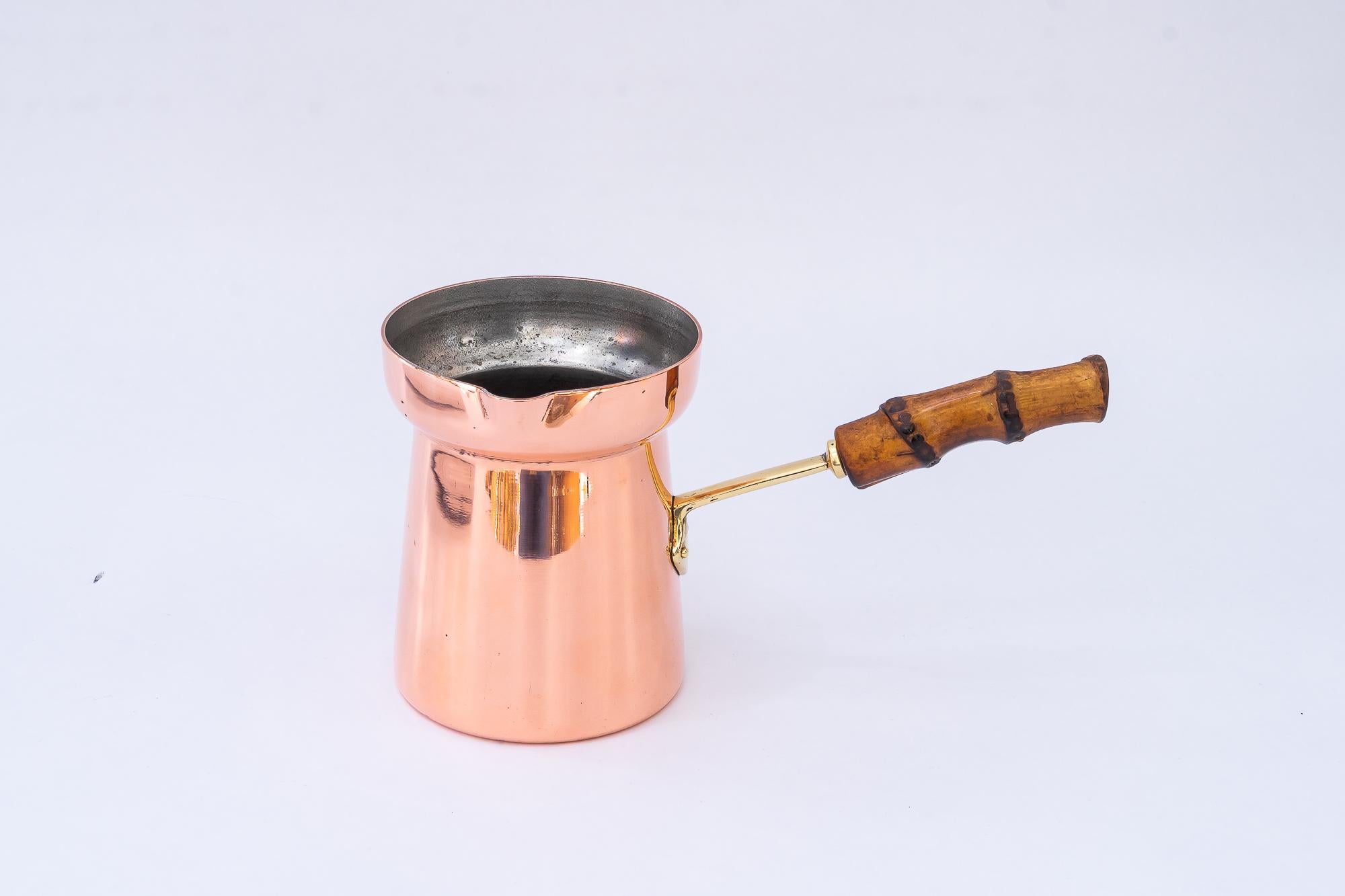 Art Deco Copper can with bamboo handle vienna around 1920s For Sale