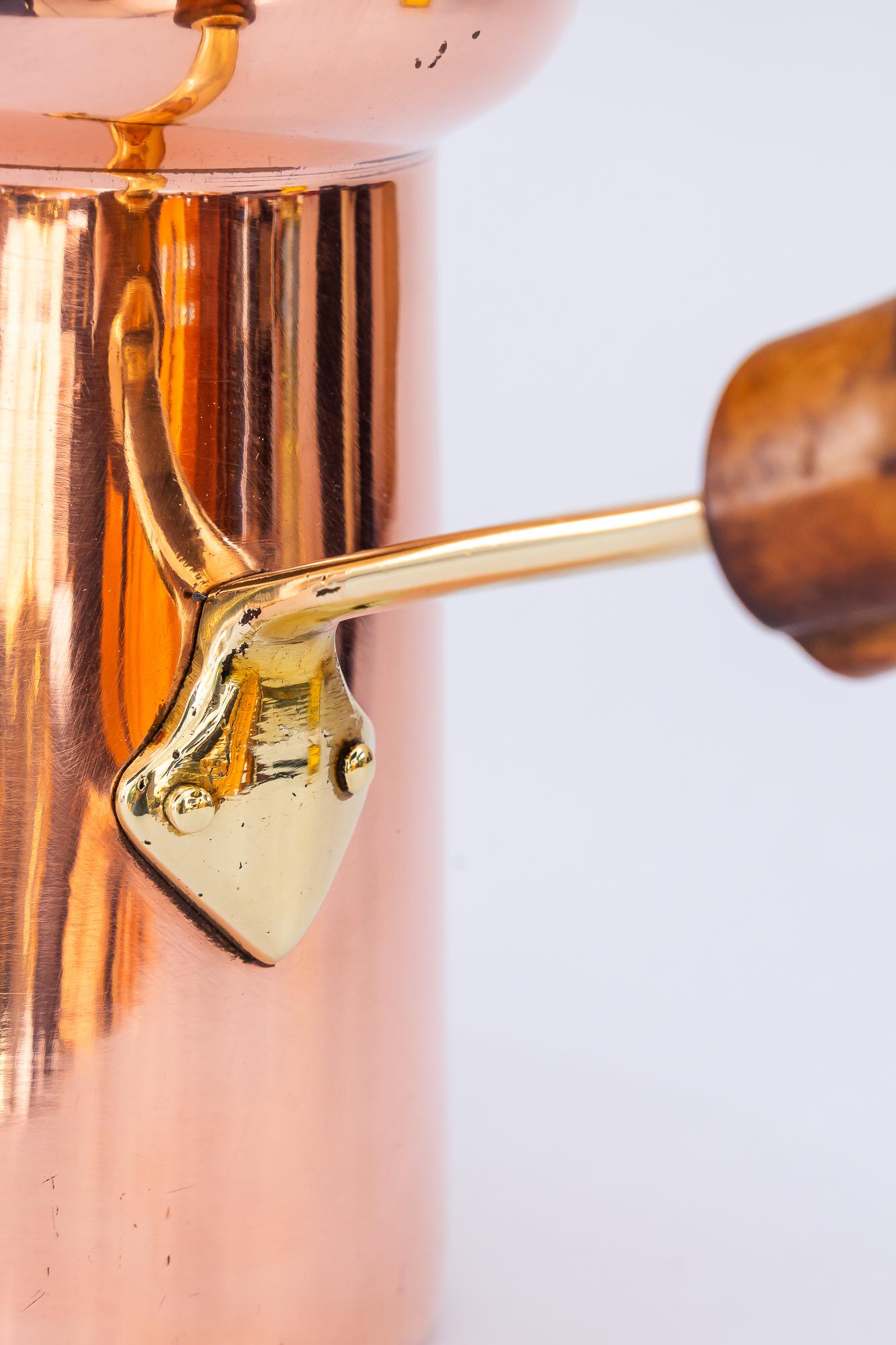 Early 20th Century Copper can with bamboo handle vienna around 1920s For Sale