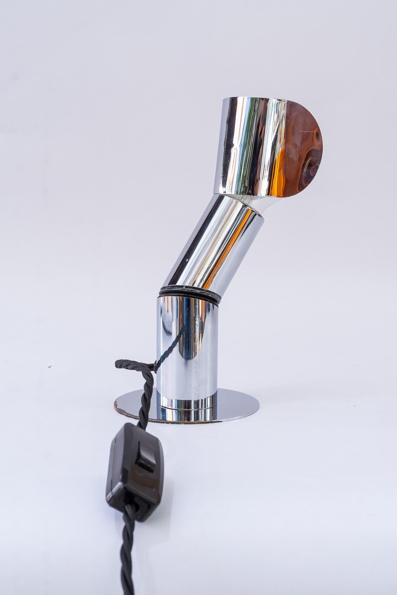 Austrian Adjustable space age nickel wall or table lamp around 1970s For Sale