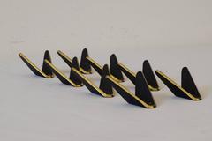 Ten Modernist Brass Wall Hooks by Hertha Baller, Vienna, 1950