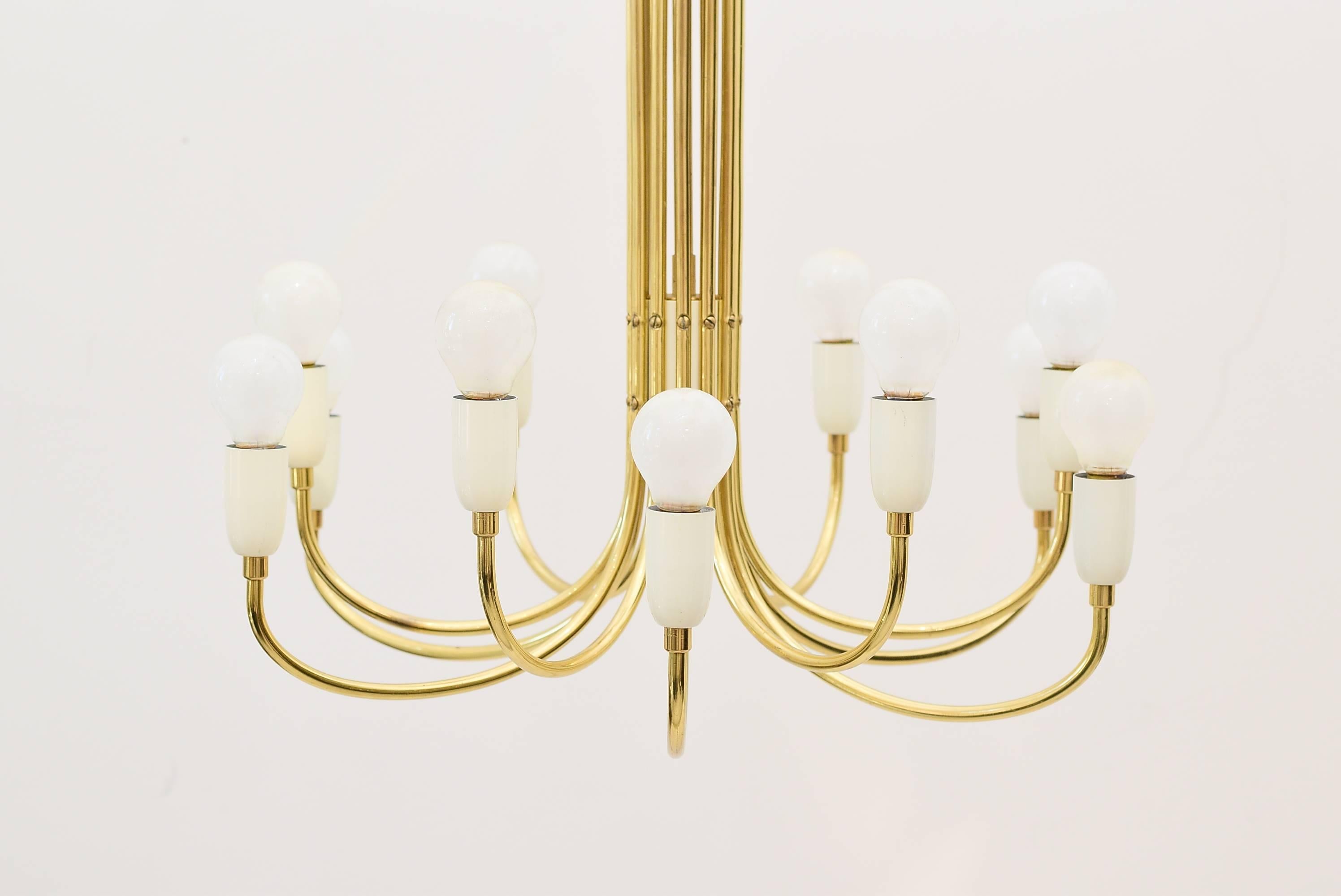 Twelve-Arm Chandelier around 1950s 
Original condition