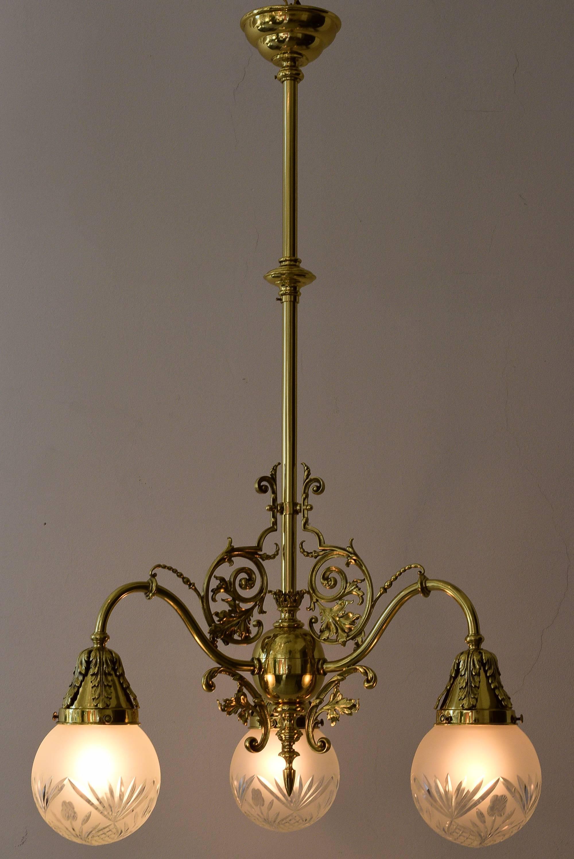 Brass Late 19th Century Historistic Ceiling Lamp