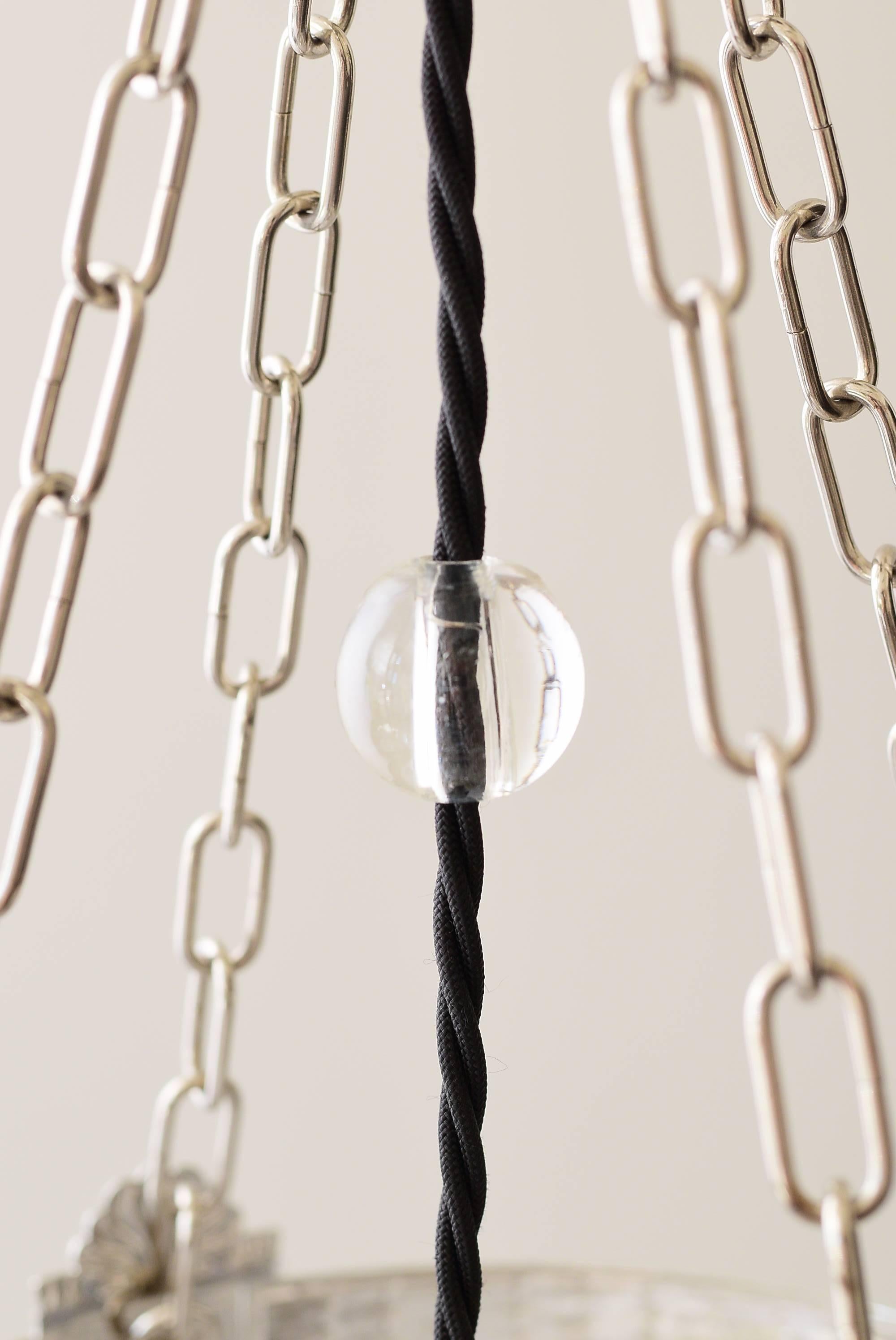 Pendant Brass Nickel-Plated with Cut Glass 1
