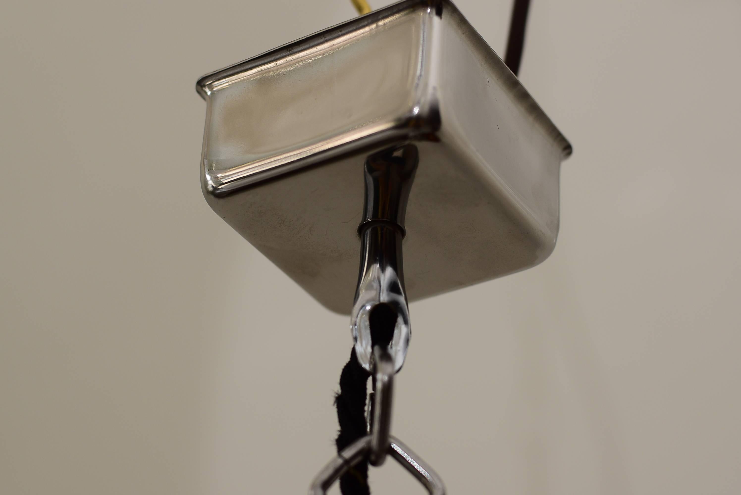 Lampe à suspension en verre dans le style de Fontana Arte en vente 2