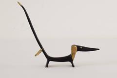 Walter Bosse Brass Dog Figurine Pretzel Holder, Ring Holder