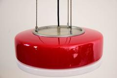 1950s Ceiling Lamp in Red and White