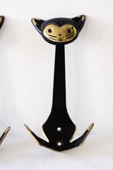 Five Walter Bosse Wall Hooks Shows a Cat Rare Model