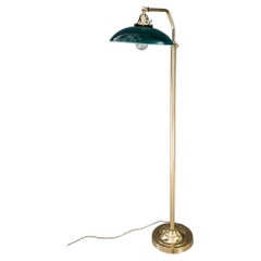 Lampada da terra Art Déco regolabile con paralume verde originale, Vienna, intorno agli anni ’20