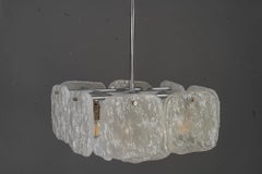 Glass and Brass ( nickel ) Chandelier Designed by J.T Kalmar, Austria, 1960s