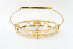 Art Deco brass centerpiece with original glasses vienna around 1920s