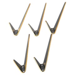 5 Asymetric Wall Hooks by Hertha Baller Austria, 1950s