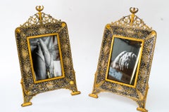 Art Deco picture frames partly gold-plated, partly silver-plated 1920s