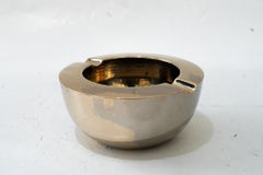 Art-Déco-Aschenbecher aus Messing (vernickelt), Wien, um 1920