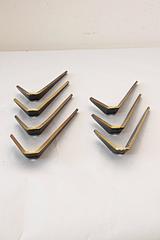 Ten Asymmetric Modernist Brass Hooks by Hertha Baller, Austria, 1950s