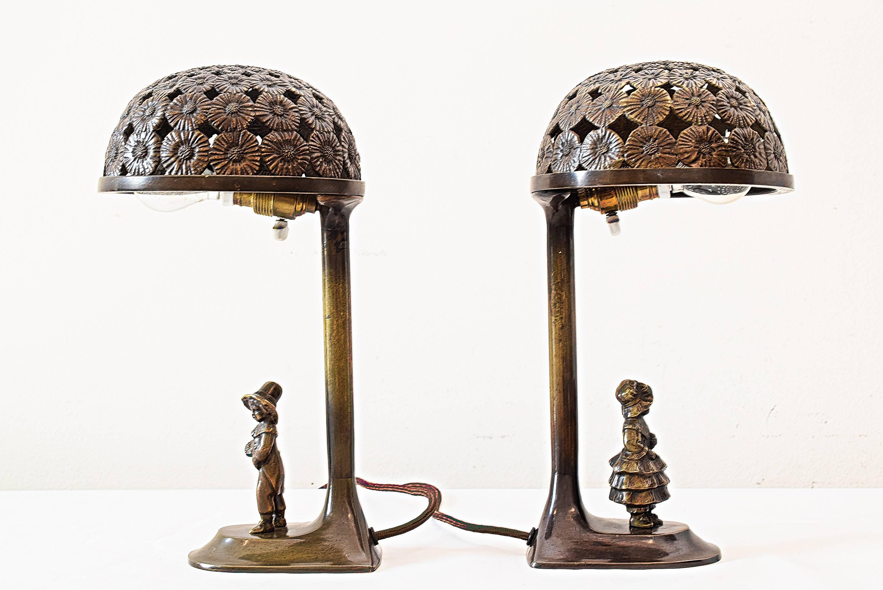 Austrian Two Jugendstil Table Lamps