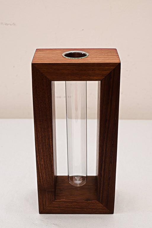 Danish Teak Wood Vase, circa 1960s For Sale at 1stdibs