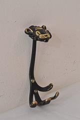 Three Walter Bosse Brass Wall Hooks of a Lion Austria, 1950s