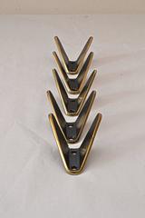 Five Modernist Brass Wall Hooks by Hertha Baller, Vienna, 1950