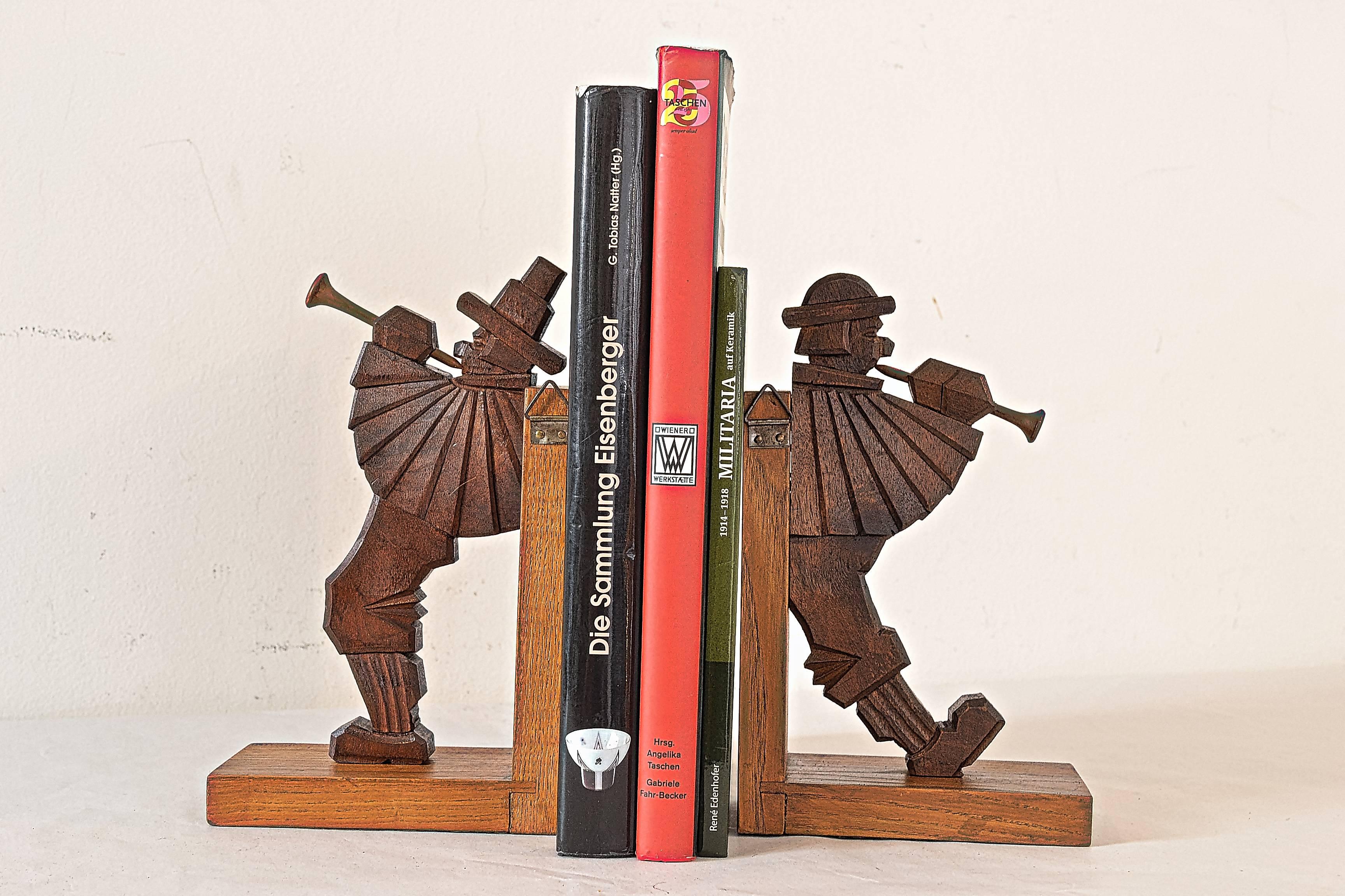 Mid-20th Century Two Art Deco Bookends Carved, circa 1930s