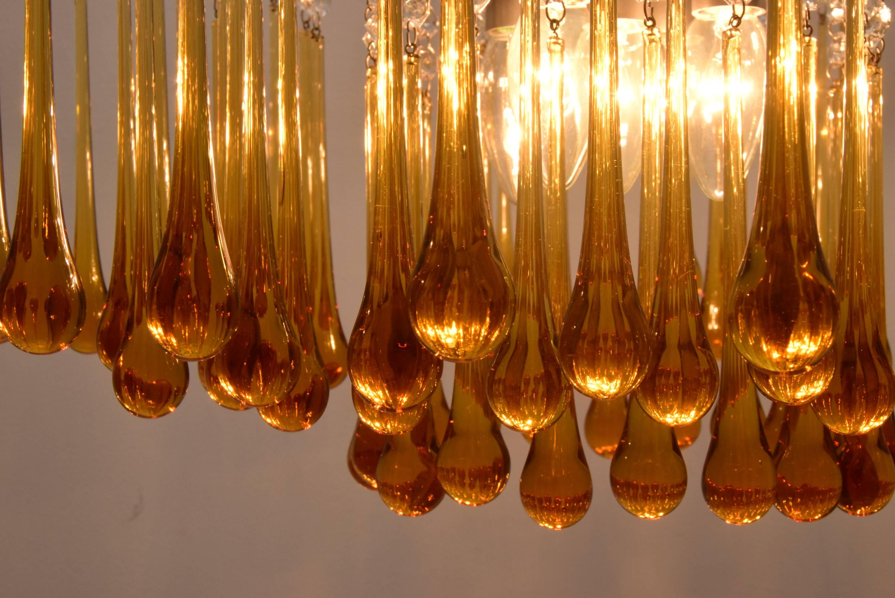 Mid-20th Century Two Murano Chandelier in the style of Venini, 1960s
