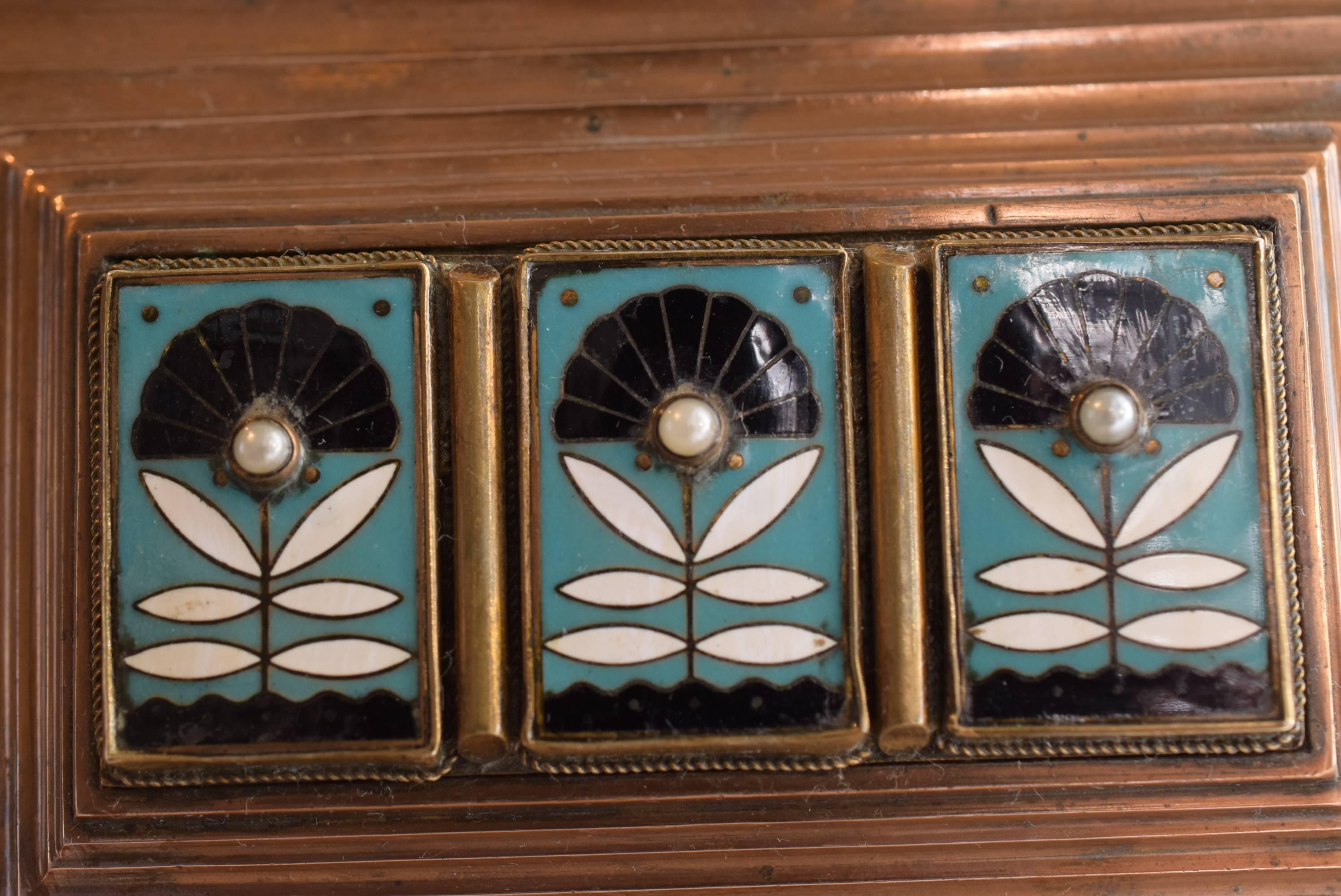 Copper Art Deco Jewelry Box