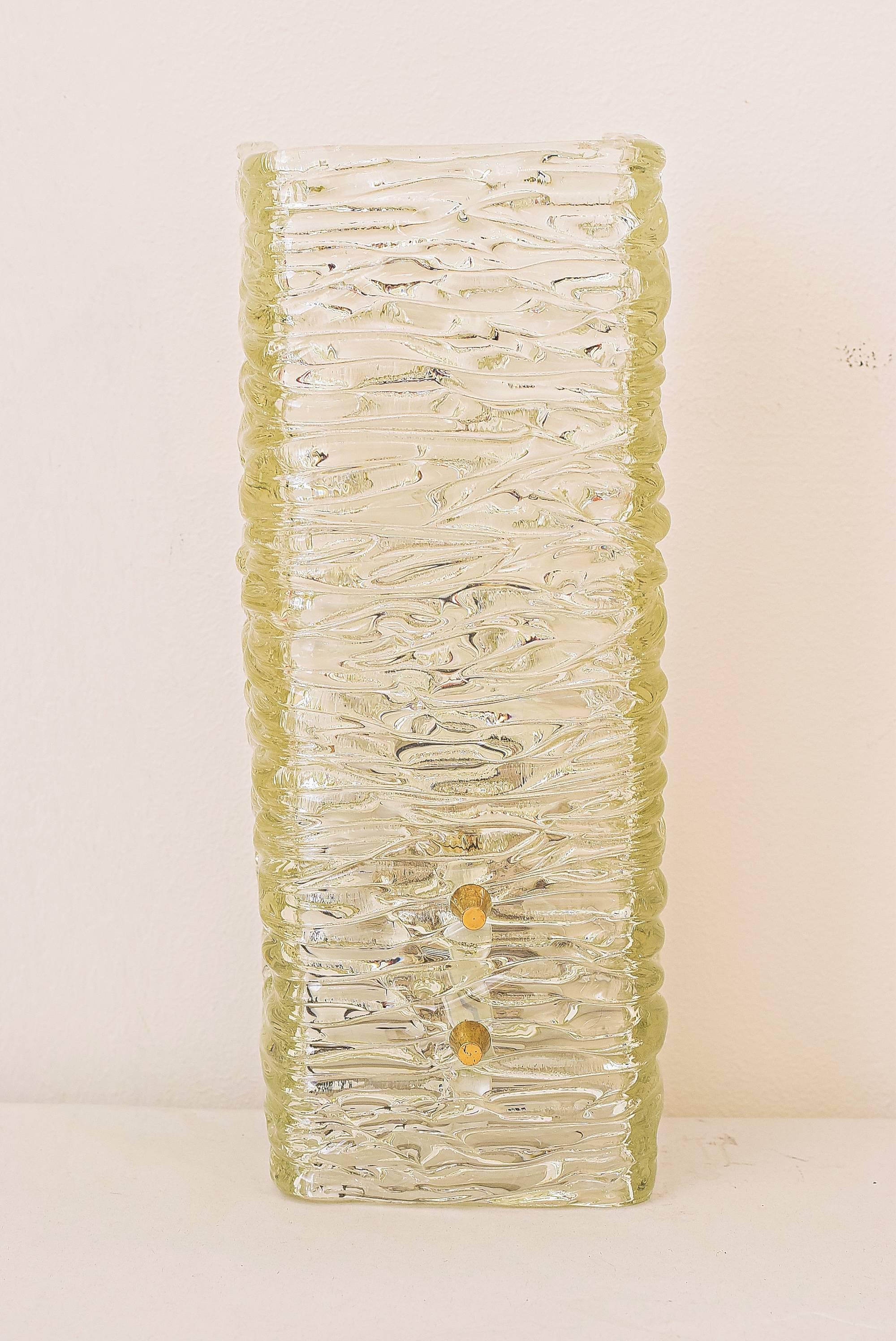 Mid-Century Modern Kalmar Sconce in Textured Glass, circa 1950s For Sale