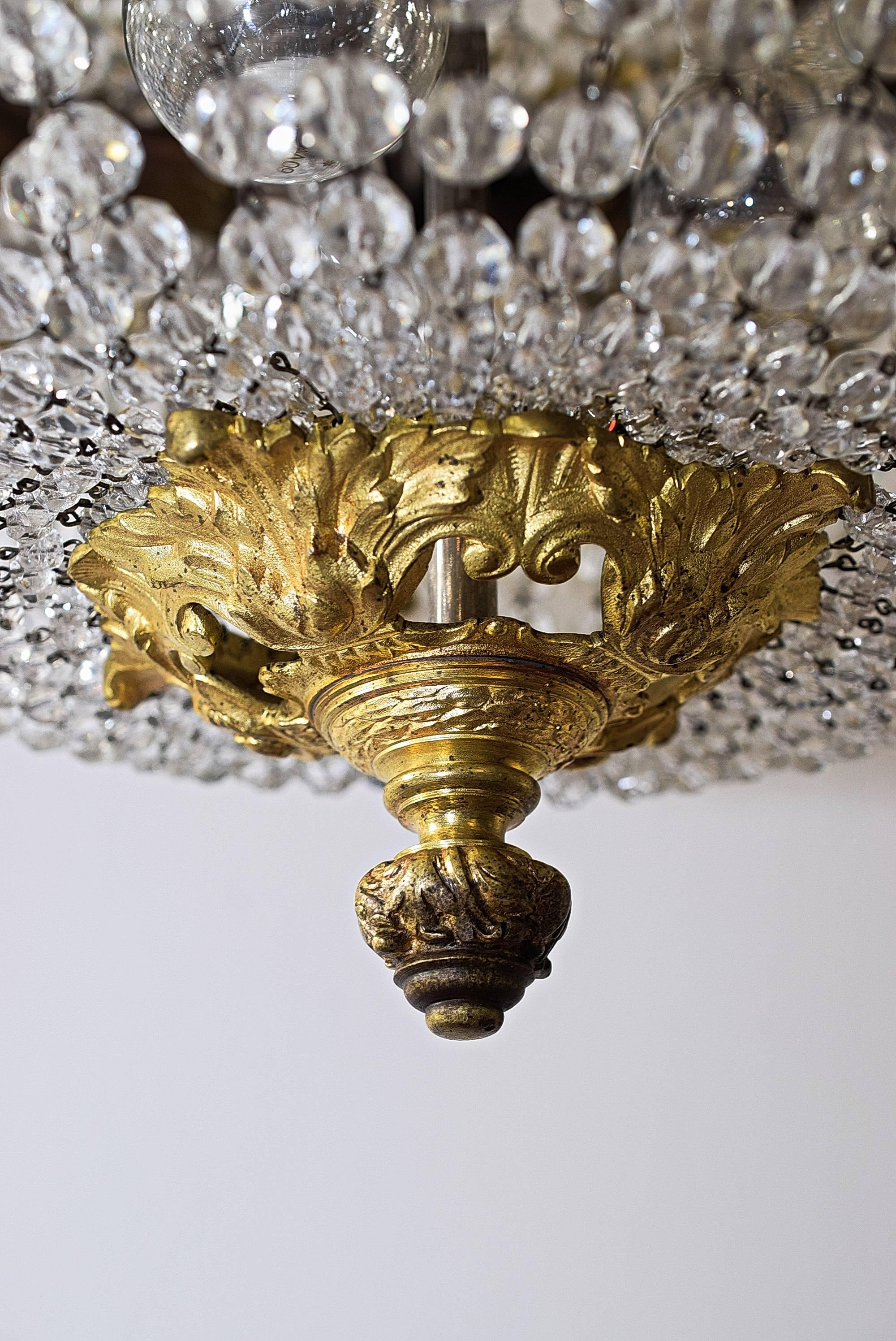 French 19th Century Louis XVI Style Gilded Bronze Chandelier 3