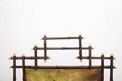 Jugendstil Bamboo Paravent with Oil Painting