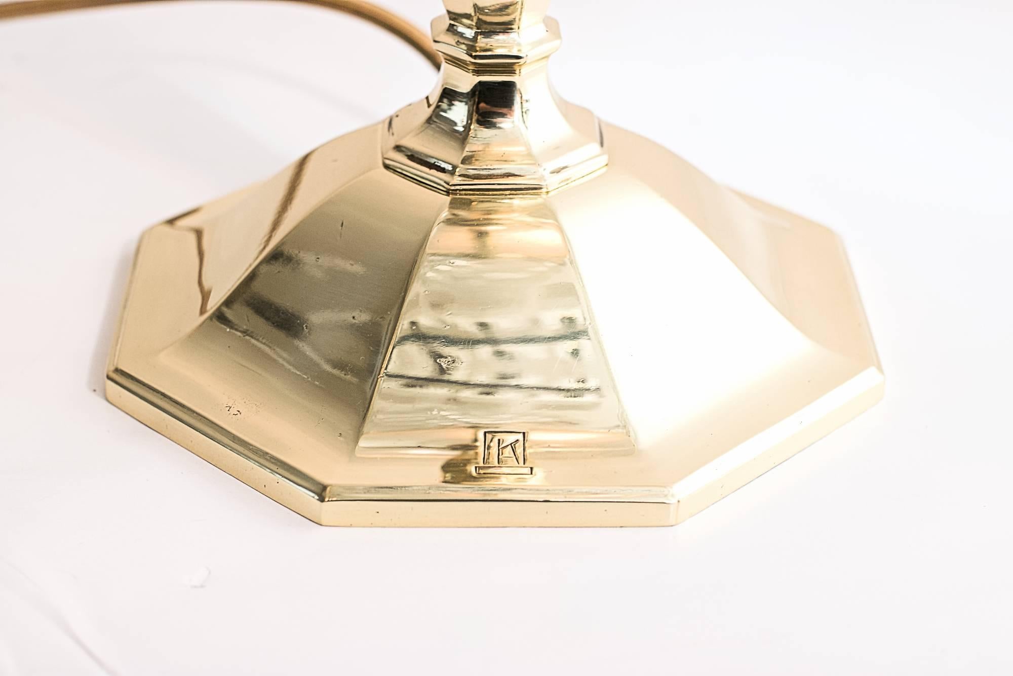 Austrian Beautiful Jugendstil Table Lamp with Original Glass