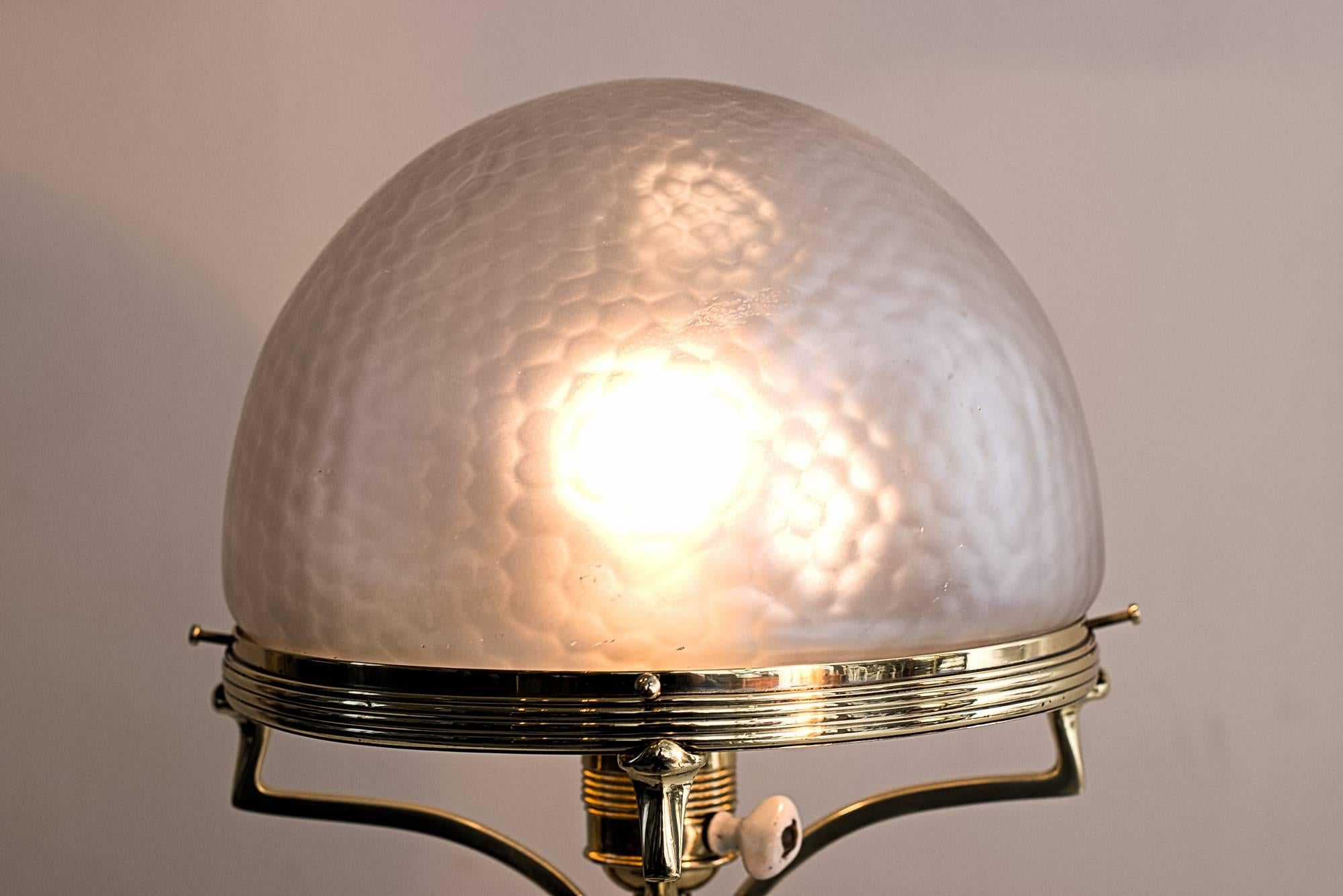 Early 20th Century Beautiful Jugendstil Table Lamp with Original Glass