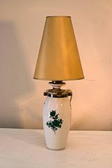 Augarten Maria Theresia Green Rose Porcelain Lamp with Original Shade