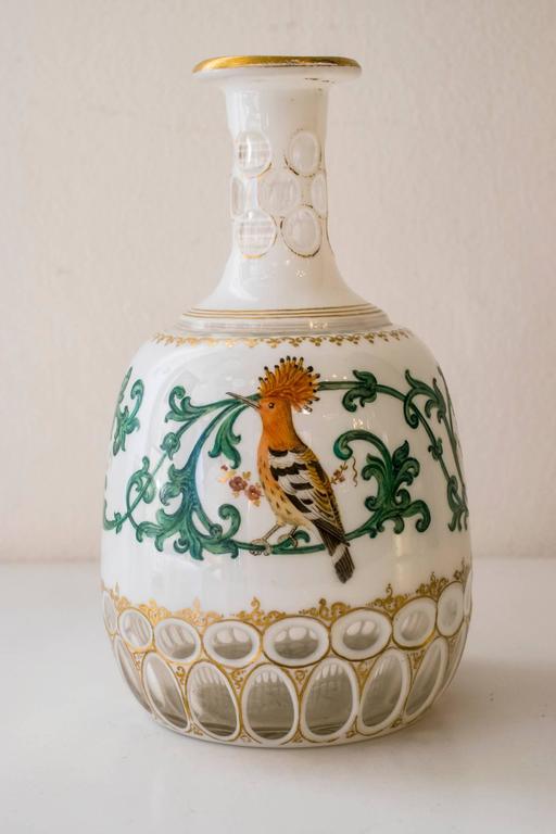 Czech Biedermeier Carafe and Glass Goblet For Sale