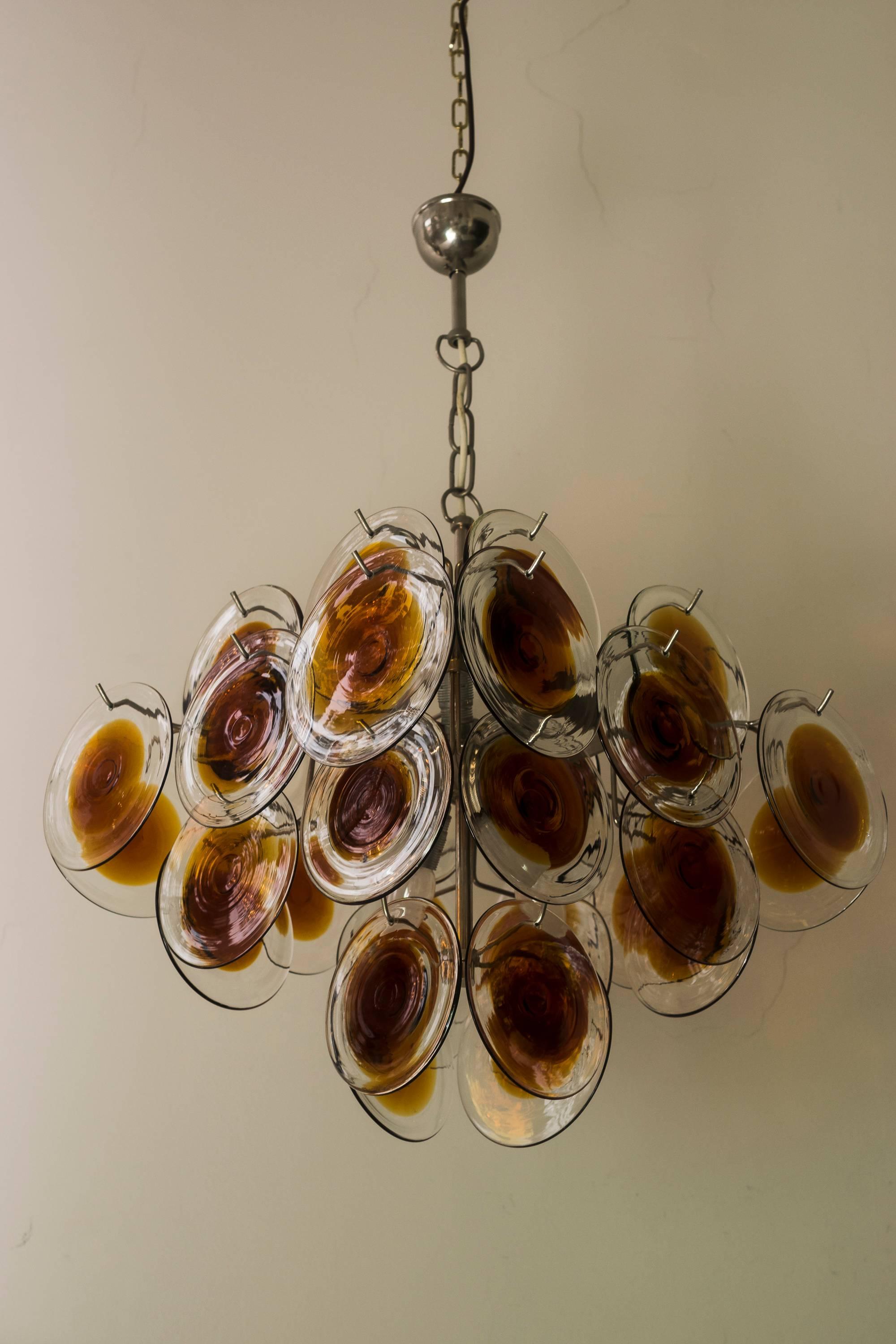 Mid-Century Modern Vistosi Murano Chandelier