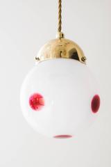 Viennese Hanging Lamp circa 1905 with Loetz Lamp Shade Koloman Moser