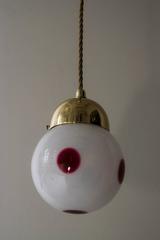 Viennese Hanging Lamp circa 1905 with Loetz Lamp Shade Koloman Moser